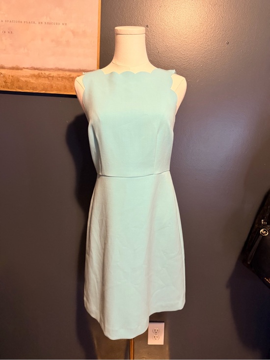 LOFT Dresses & Skirts - LOFT Scallop Neck A-Line Mini Dress in Light Blue